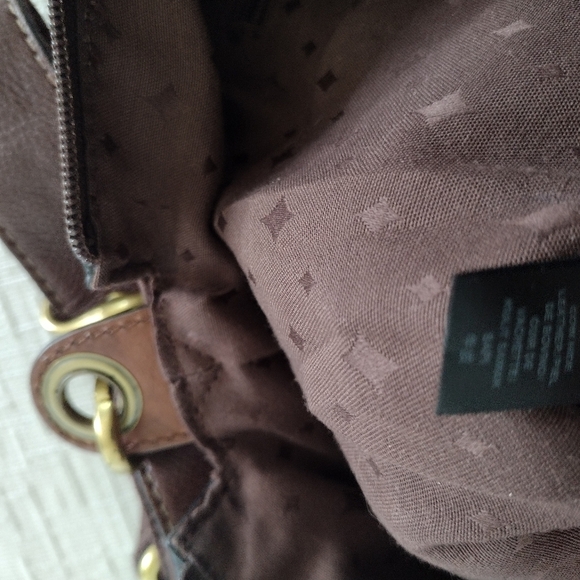 Fossil Morgan Traveler Crossbody Brown Leather Messenger Shoulder Bag Purse - Picture 8 of 11